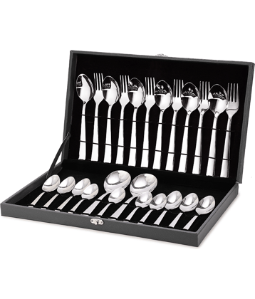 Cutlux 24 Piece Gift Set Stainless Steel Plain Cutlery Set Silver ( Pack of 24 )