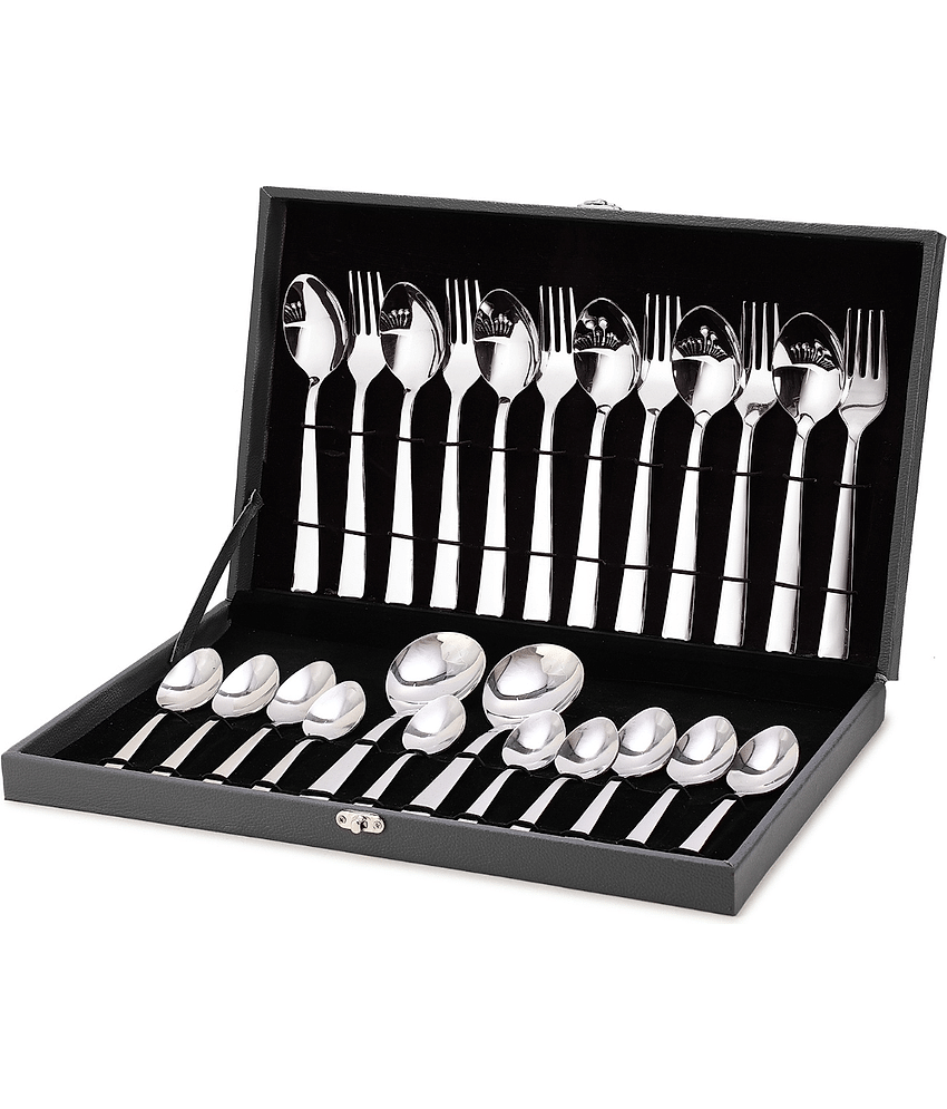 Cutlux 24 Piece Gift Set Stainless Steel Plain Cutlery Set Silver ( Pack of 24 )