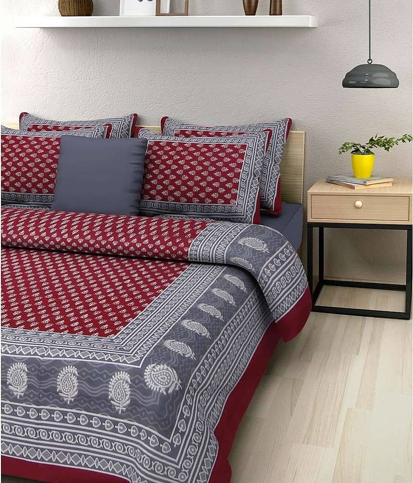 Uniqchoice Cotton King Bedsheet ( Multi )