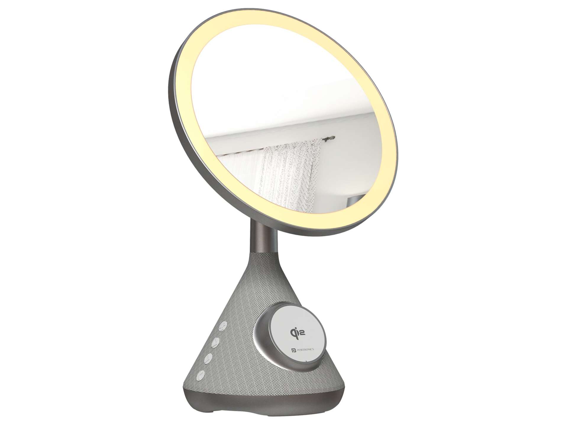 Portronics Movo 15W Wireless Charger, 5W Bluetooth Speaker, 3 Ring Adjustable LED lights, Qi2 Certified Wireless Charging