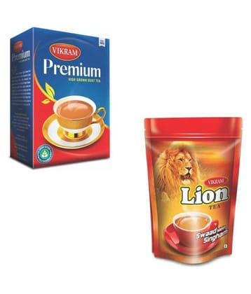 Vikram Lion CTC Tea 1000 Gm Assam Tea Powder +Premium Dust 1250 gm Pack of 2