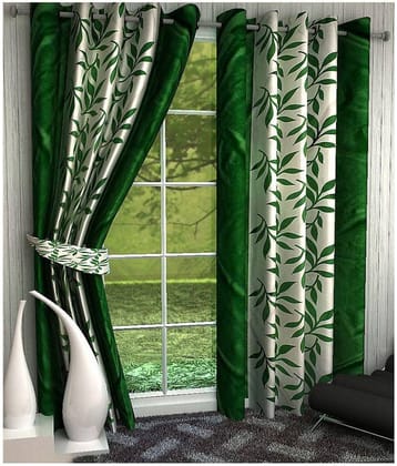 Tanishka Fabs Semi-Transparent Curtain 7 ft ( Pack of 2 ) - Green
