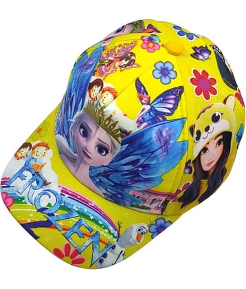 Zacharias Unisex Kids Cotton Cap kc-16 (Yellow_1-5 Years) (Pack of 1)