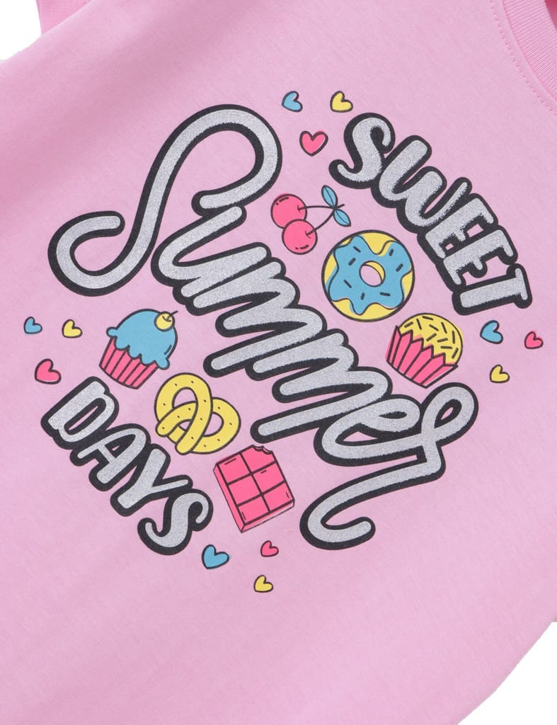 Latest Kids Girls’ T-Shirt Blazing Yellow, Bonbon Pink, Vibrant Orange, Touch & Feel, Ages 7-14 