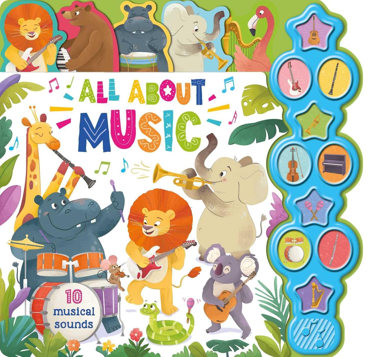 All About Musical Aniaml Board Book with 10 Sound