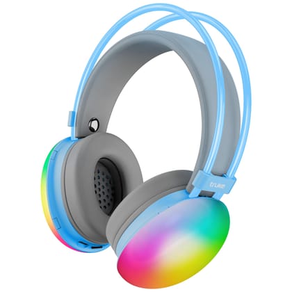truke Newly Launched BTG Thunder Over The Ear Gaming Headphone with 70H of Playtime, 40mm Titanium Drivers, Dual Pairing Headset, Gaming Mode (40ms Latency) with RGB LEDs, Detachable Mic, BT 5.4-Blue truke Newly Launched BTG Thunder Over The Ear Gaming H