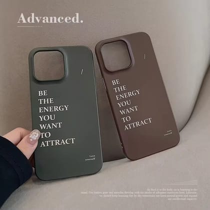 Minimalist Frosted Glossy Positive Quote iPhone Hard Case-iPhone 13 / iPhone 14 / Green