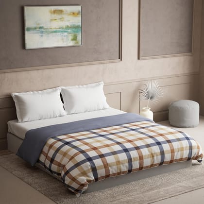 DDECOR - Primary Collection 100% Cotton Contemporary Pattern VOIL Queen Dohar |224 CM X 254 CM| - Blue