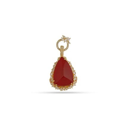 Roza - Statement Pendant-Red