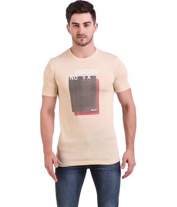 Bravezi Pack of 1 Cotton Blend Slim Fit Men's T-Shirt ( Beige )