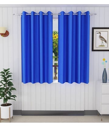 Panipat Textile Hub Solid Semi-Transparent Eyelet Door Curtain 7 ft Pack of 2 -Cream