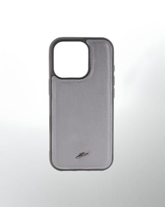 iPhone 16 Series Leather Case with MagSafe (Plain Grey)-iPhone 16 Pro