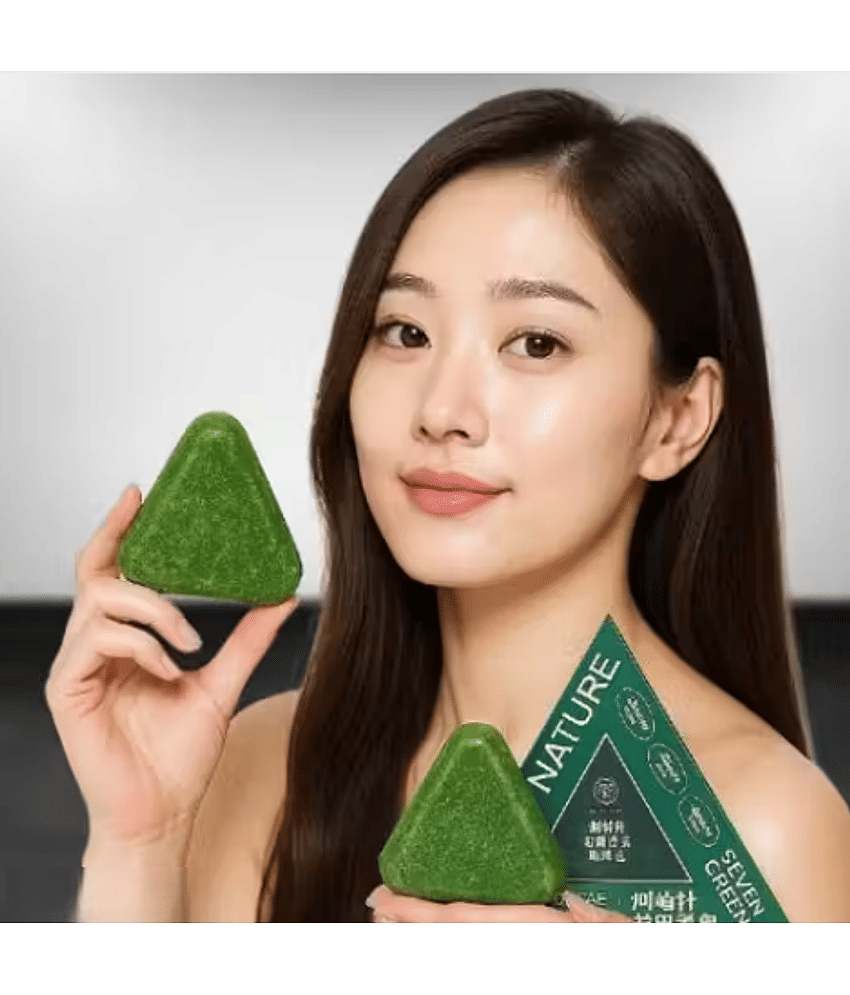 Treszo Antibacterial Seven Green Shampoo Bar Soap Soap for All Skin Type ( Pack of 1 )