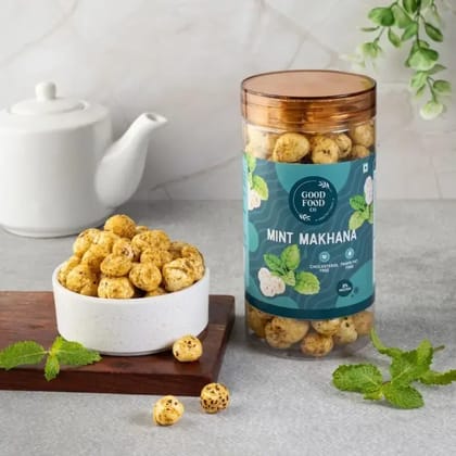 Good Food Co Mint Makhana – Roasted Fox Nuts with Real Mint & Aromatic Herbs Pack of 2 -70 each