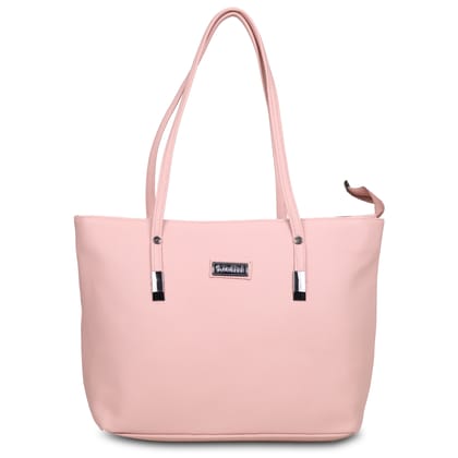 Jothi Lira Premium Womens Handbag | Multi-Compartment Synthetic Leather Tote | Mosaic Leather Texture | Matte Finish | Lightweight & Spacious | BabyPInk