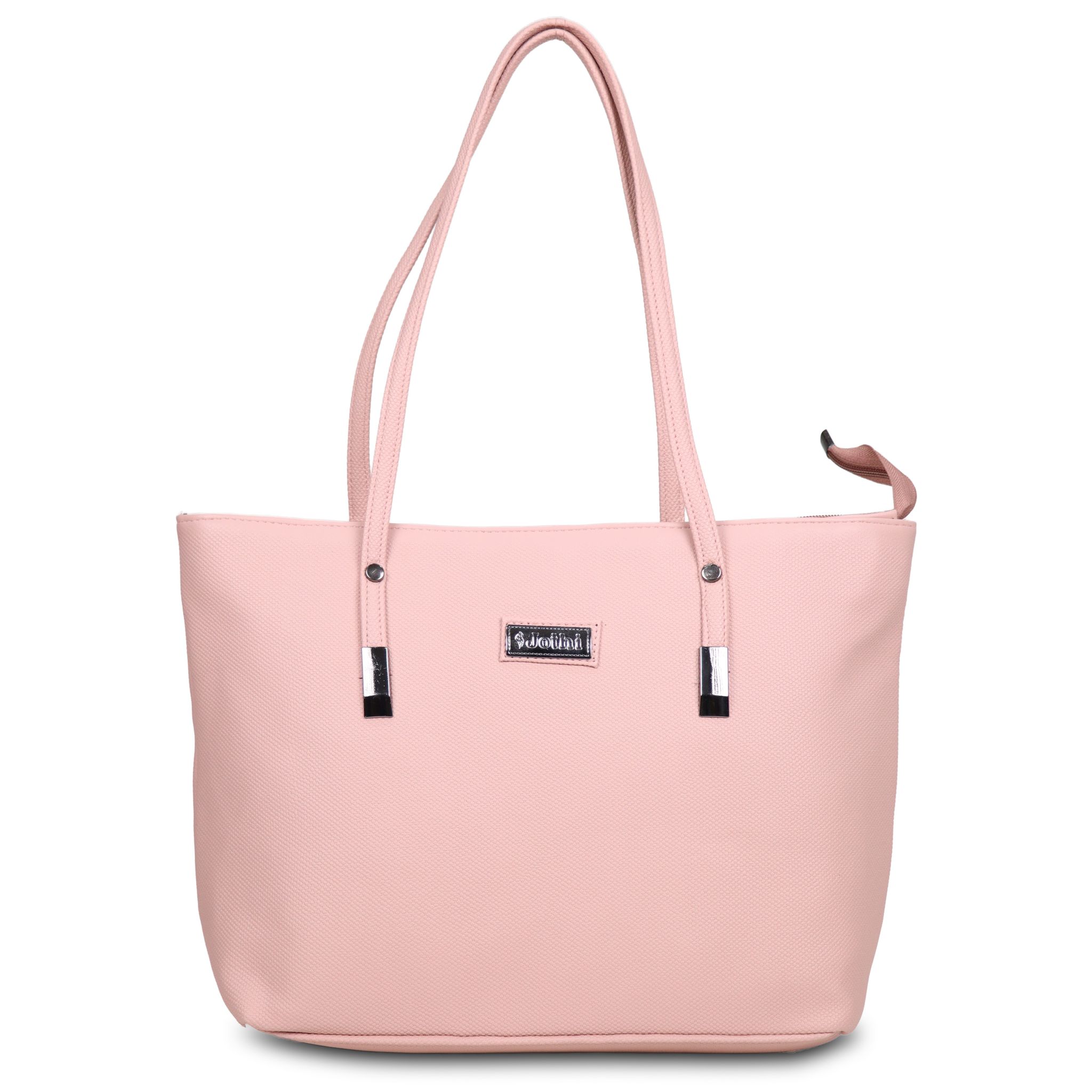 Jothi Lira Premium Womens Handbag | Multi-Compartment Synthetic Leather Tote | Mosaic Leather Texture | Matte Finish | Lightweight & Spacious | BabyPInk