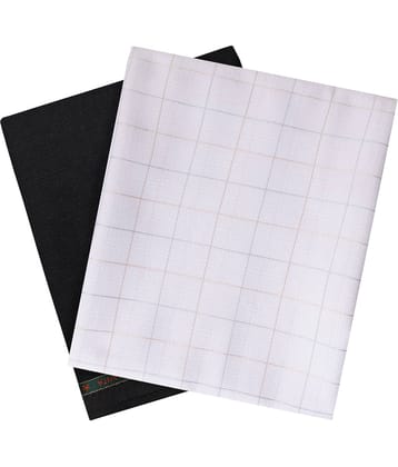 Maharaja White Poly Blend Unstitched Shirts & Trousers