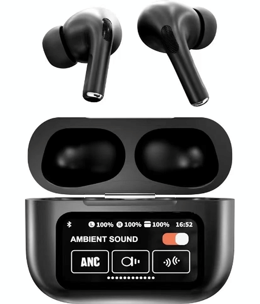 COREGENIX A9pro TWS True Wireless Earbuds with Touch Display & 60H Playtime with Type-C Fast Charging, Bluetooth V5.3 with Instant Pair, Clear Calling ENC Mics, 45ms Low Latency Gaming Mode Ear Buds