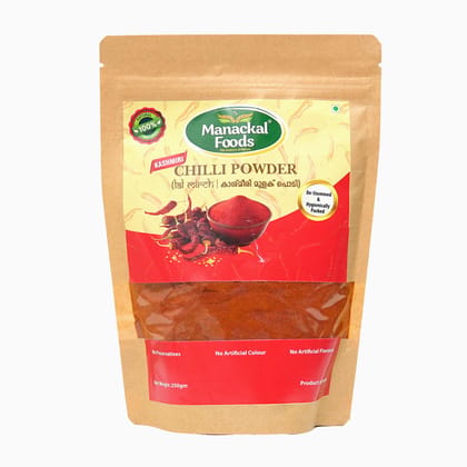Manackal Foods Kashmiri Chilli Powder 250g | Pure, Natural & No Preservatives | Hygienically Packed | Rich Color & Mild Heat