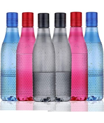 2Mech 2Mech Plastic Bubble design water bottle set of 5 Multicolour Plastic Fridge Water Bottle 1000 mL ( 6 )