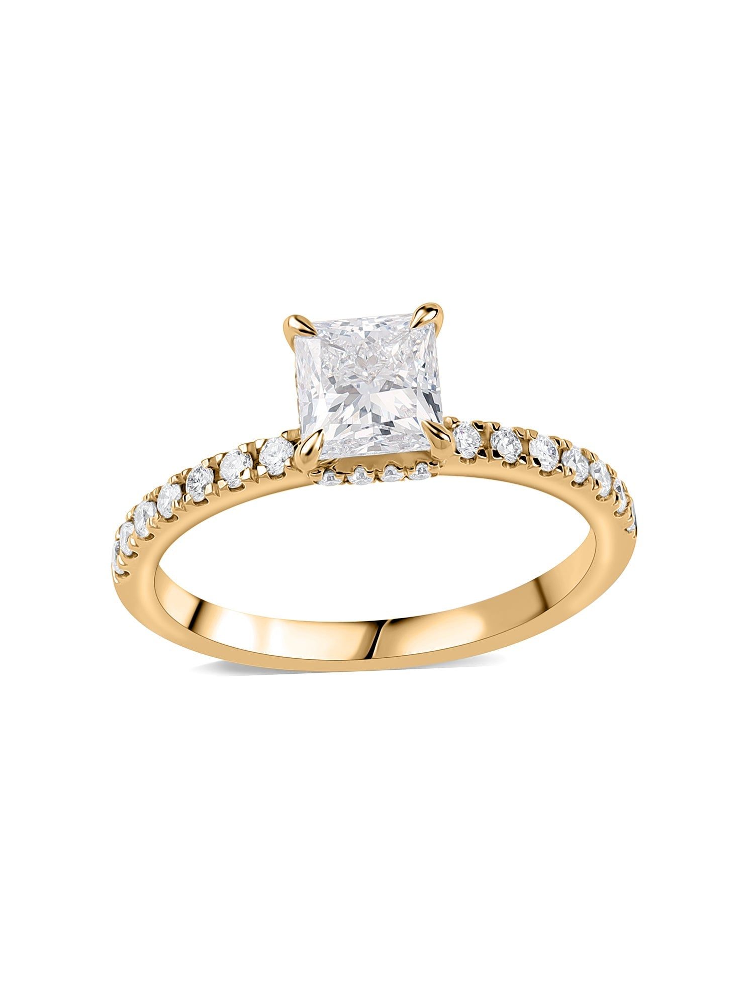 Eterna 1 Carat Lab Grown Diamond Solitaire Ring-10 / 9K / Yellow Gold