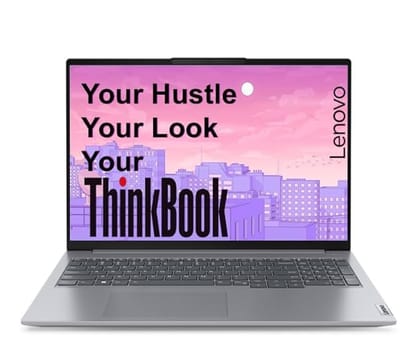 Lenovo ThinkBook 16, AMD Ryzen 5 7535HS, 16GB RAM, 512GB SSD, WUXGA IPS 16", Windows 11 Home, Office 2024, 1.7kg, 21MWA0BSIN, Backlit Keyboard, Fingerprint, 300 Nits, 1Y Warranty, Aluminium Top Laptop Lenovo ThinkBook 16, AMD Ryzen 5 7535HS, 16GB RAM, 51