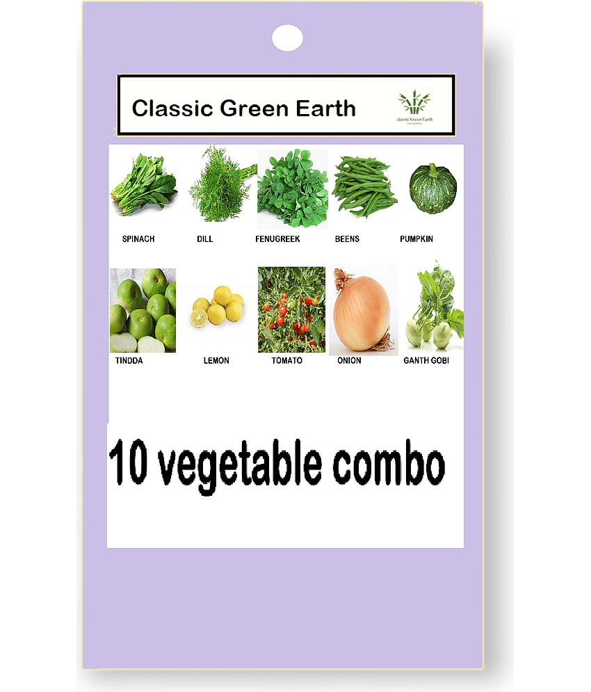 CLASSIC GREEN EARTH - Vegetable Seeds ( 10 VEGETABLE COMBO SEEDS )