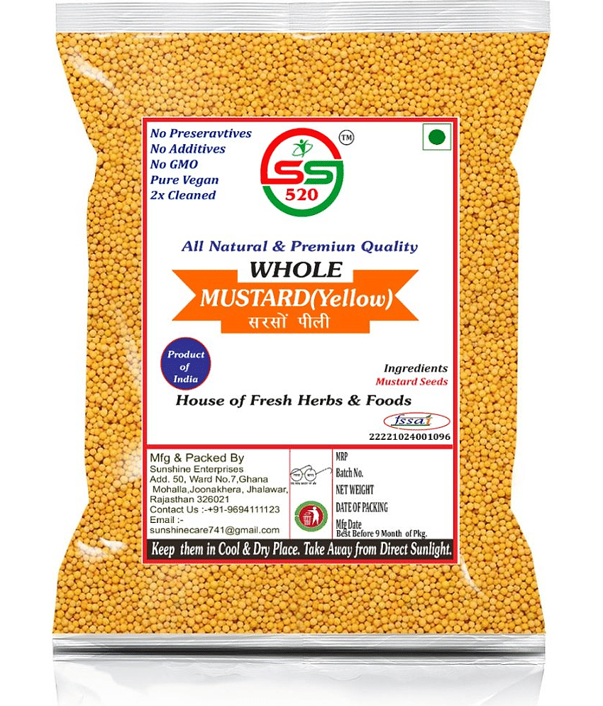 SS520 Yellow Mustard Seeds 100g. Whole Safed Sarson (organic) Pili Sarso 100 gm