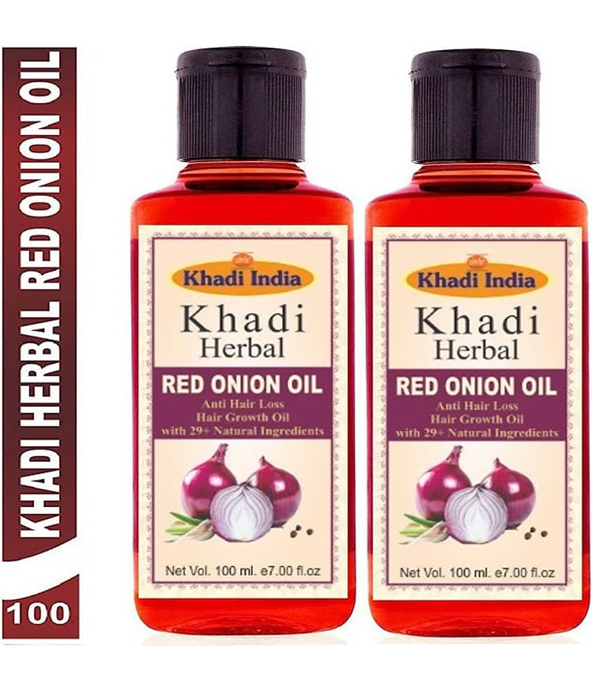 Khadi Herbal Red onion  Oil with Keratin Infused 200 mL Pack of 2