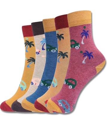 Dollar Multicolor Cotton Blend Boy's Ankle Length Socks ( Pack of 5 )