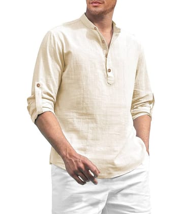 Vida Loca Lime Green Cotton Blend Men's Shirt Style Kurta ( Pack of 1 )