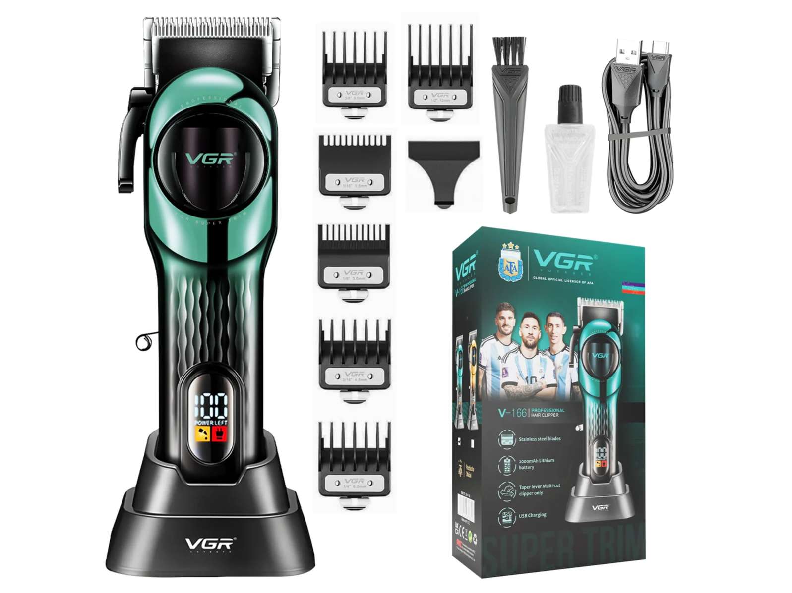 VGR V-166 Professional Hair Clipper for Salon Professionals and Personal Use - Green