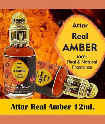 INDRA SUGANDH BHANDAR Attar For Men|Women|Pujan Real Amber Pure Labdanum Perfume 24 Hours Long Lasting Fragrance 12ml Rollon Pack