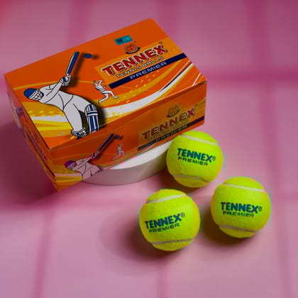 Cricket Tennis Ball Premier Light Weight (Pack of 6) - Turf / Box Cricket Underarm-Yellow