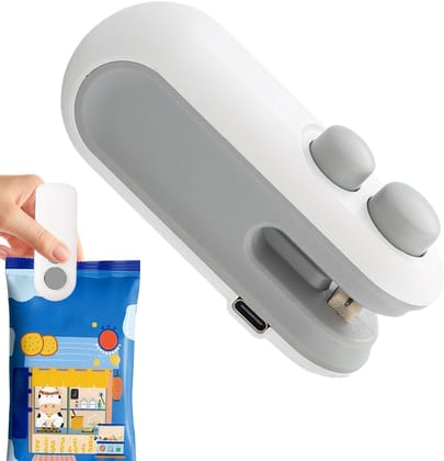 SPARKWORLD Portable Mini Sealing Machine Handheld Heat Sealer for Chips, Snacks & Plastic Bag Storage | Colour: White