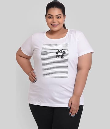 Neo Garments Women Cotton Printed Regular Fit Round Neck T-Shirt ( White )