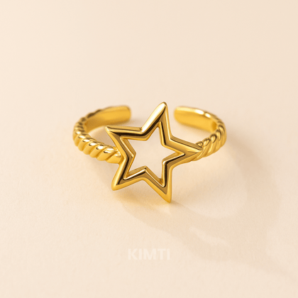 Golden Star Moon Fashion Ring