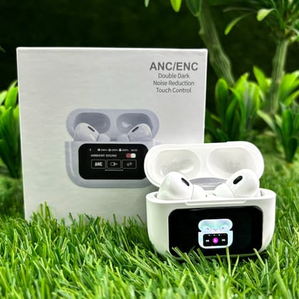 ANC / ENC Air Pods Pro TWS Headset with Touch Display Airpods Pro TWS ANC Working / Wallpaper Change / Time Display / Charging Display