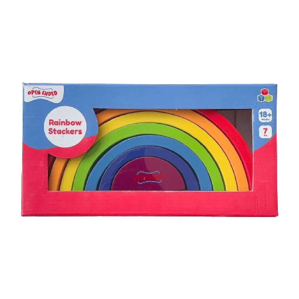 Open Ended Wooden Rainbow Stacker 7 Piece-Classic