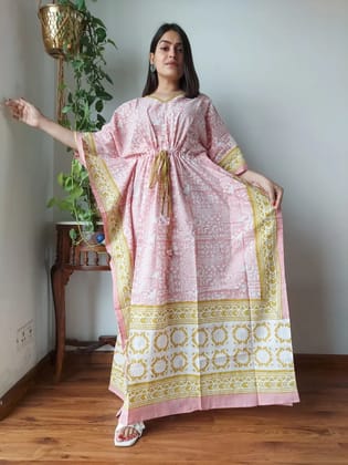 Hand Block printed KAFTAN 100% Pure cotton B