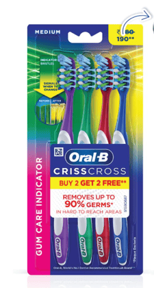 ORAL B CRISS CROSS GUM CARE BRUSH B2G2 FREE