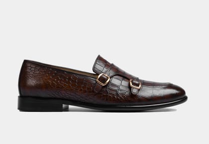 VALERIA CROC BROWN (SALE)-UK 8