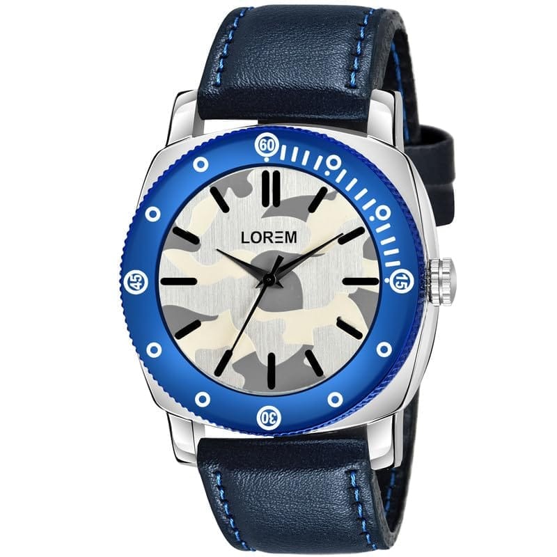 LOREM Blue Army Analog Watch for Men LR54-UF