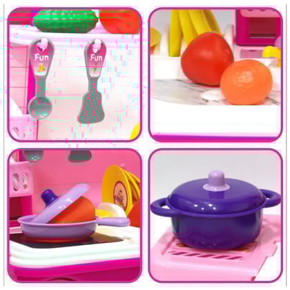 3 In 1 Kitchen Set For Kids Portable Pretend Play Toys For Kids With Suitcase (1 Set)assorted colour