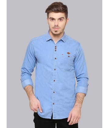 Kuons Avenue - Light Blue Denim Slim Fit Men's Casual Shirt ( Pack of 1 )