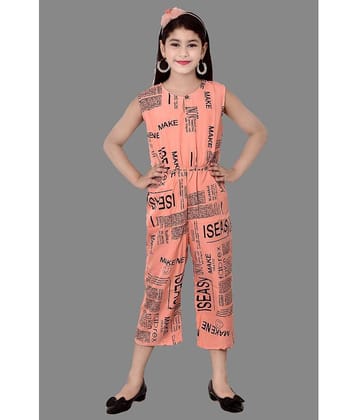 Cherry Tree Girls Crepe Jumpsuit ( Pack of 1 , Orange )