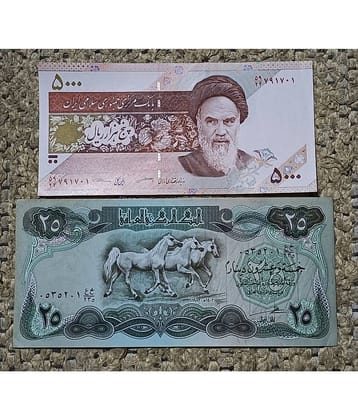SUPER ANTIQUES GALLERY - IRAN AND IRAQ BIG SIZE 2 NOTE SET 2 Paper currency & Bank notes
