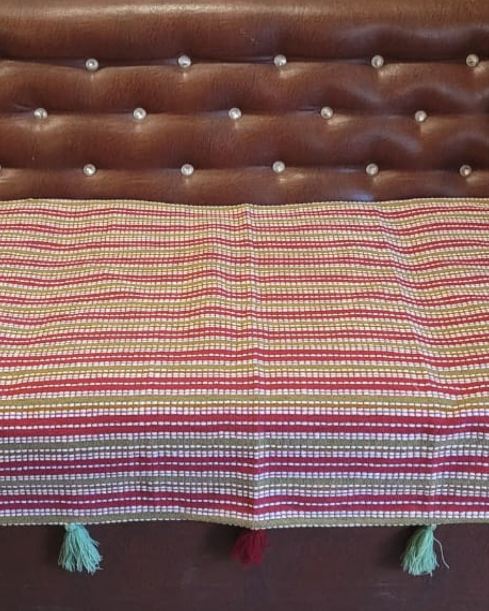 Khamma Ghani Cotton Vivid Red Sofa Throw or Cover-1 Seater