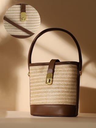 The Portofino Bucket Bag - Jute Beige-Handbags