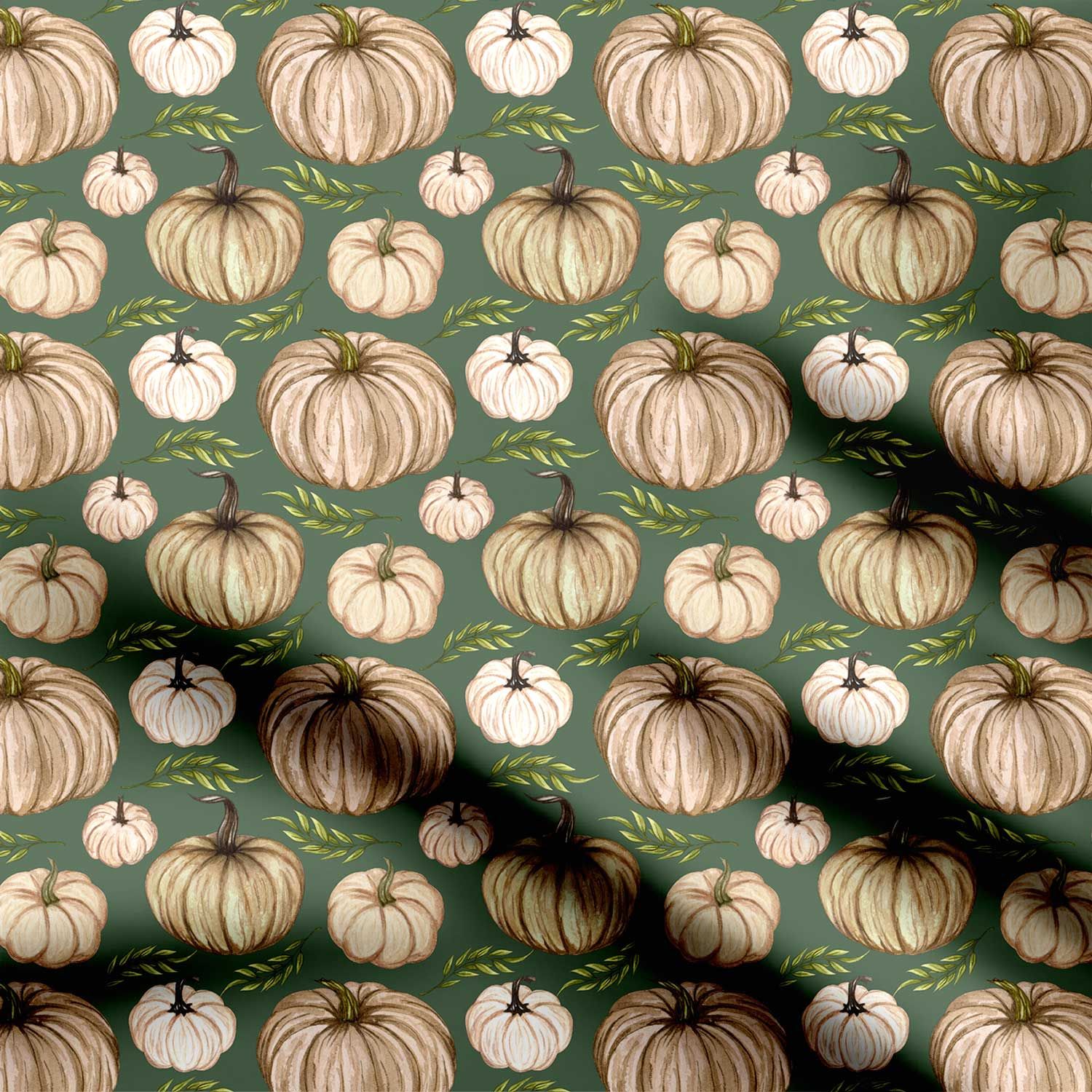 Pumpkin Print Fabric-Cotton